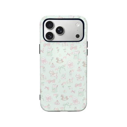 Mint Green Cartoon Phone Case – Whimsical and Playful Design