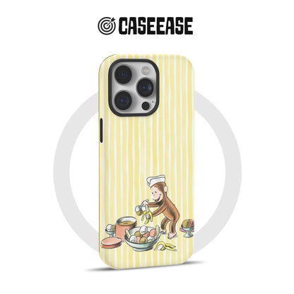 Funda para teléfono de George el curioso chef: diseño de mono adorable