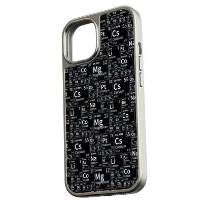 Holographic Chrome Phone Case for iPhone 15 Pro - Elements Chart Design