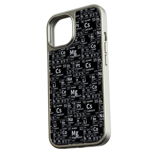 Holographic Chrome Phone Case for iPhone 15 Pro - Elements Chart Design