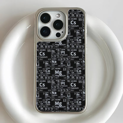 Holographic Chrome Phone Case for iPhone 15 Pro - Elements Chart Design