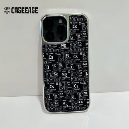Holographic Chrome Phone Case for iPhone 15 Pro - Elements Chart Design