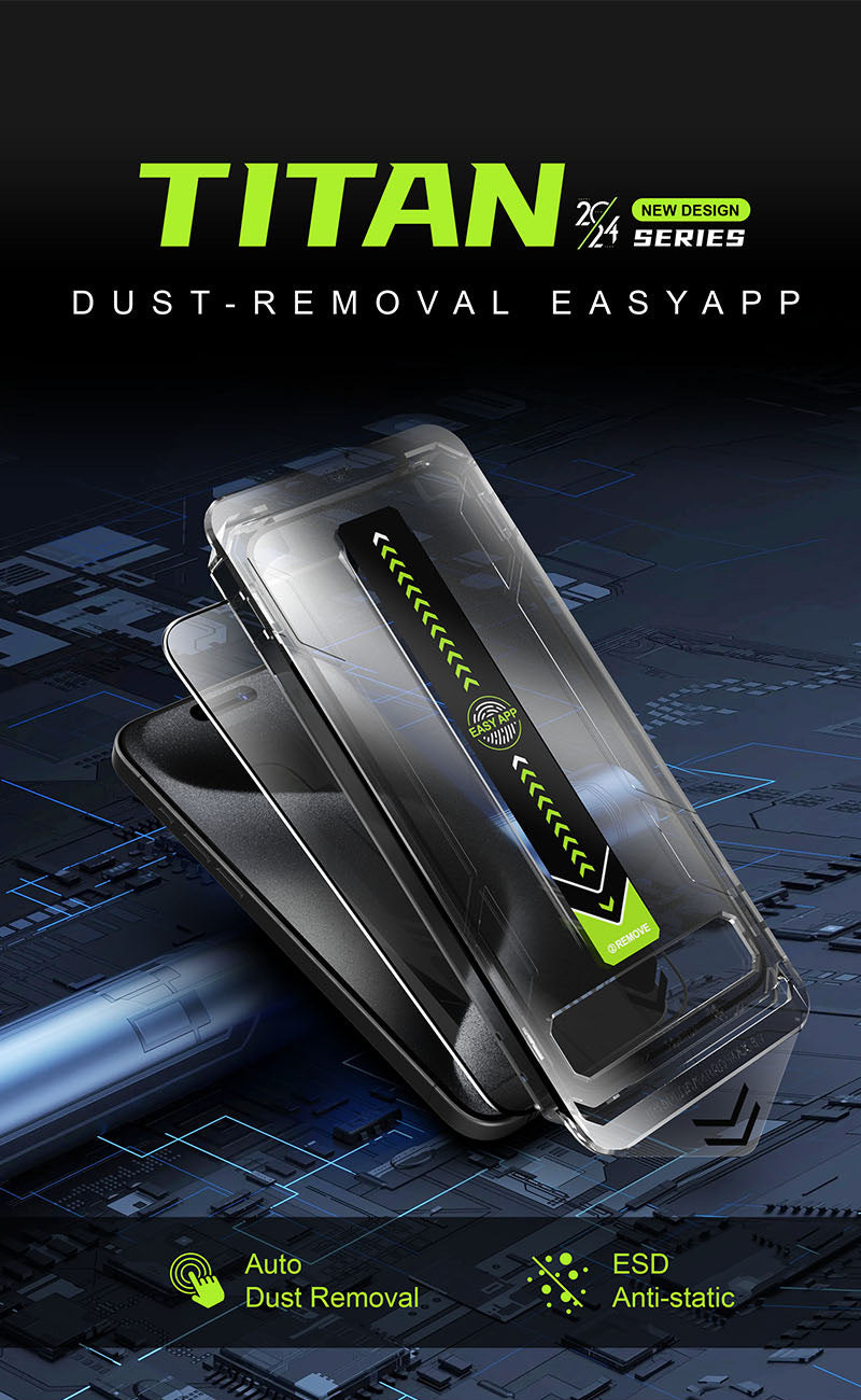 Titan 2026 Dust-Removal Easy-App Screen Protector with Auto Dust Removal & Anti-Static Layer