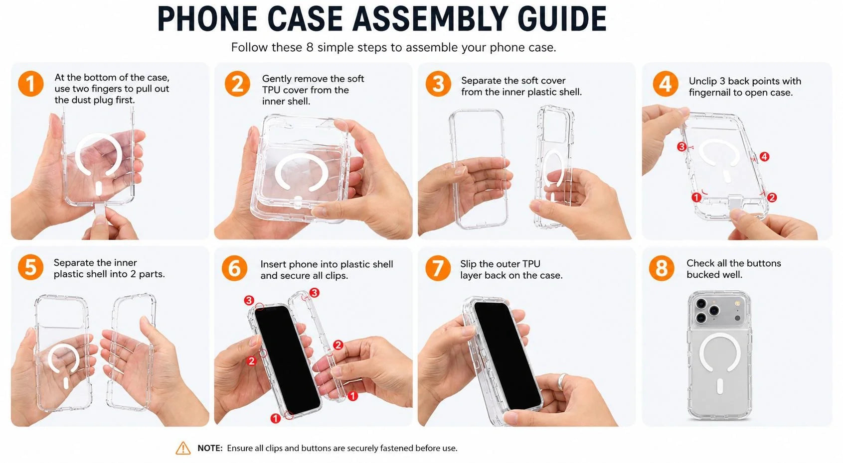 3-in-1 Clear MagSafe Shockproof iPhone Case - feature image 1