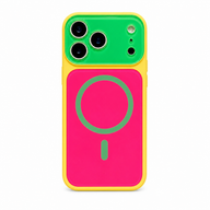 Dopamine Contrast Color MagSafe iPhone Case - Green- Red white background variant image