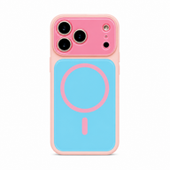 Dopamine Contrast Color MagSafe iPhone Case - Pink-Blue white background variant image