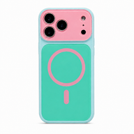 Dopamine Contrast Color MagSafe iPhone Case - Pink-Green white background variant image