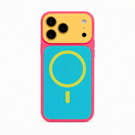 Dopamine Contrast Color MagSafe iPhone Case - Yellow-Blue white background variant image