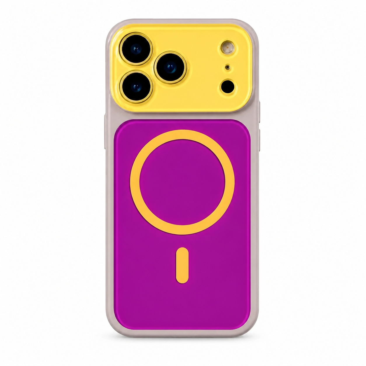 Dopamine Contrast Color MagSafe iPhone Case - Yellow-Purple white background variant image