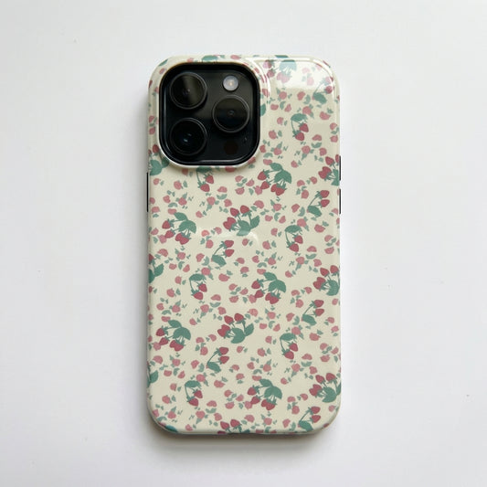 Floral Pattern Phone Case with Pink and Green Design