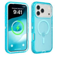 3-in-1 Transparent Phone case for iPhone 17 Pro Max 17 Air 16 15 14 13 Pro Max,Compatible with MagSafe, Durable Dual Layer Transparent Magnetic Phone Cases, Heavy Duty Shockproof and Anti-Drop Protective Cover - Color Blue (variant image)