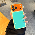Summer Vibe Dopamine Color Block Phone Case for iPhone 17/16/15/14/13 Pro Max – Soft Touch Minimal Aesthetic Shockproof Cover, Cute Multi-Color Everyday Protective Case.LU7 - Color Green (variant image)