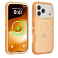 3-in-1 Transparent Phone case for iPhone 17 Pro Max 17 Air 16 15 14 13 Pro Max,Compatible with MagSafe, Durable Dual Layer Transparent Magnetic Phone Cases, Heavy Duty Shockproof and Anti-Drop Protective Cover - Color Orange (variant image)