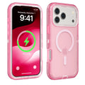 3-in-1 Transparent Phone case for iPhone 17 Pro Max 17 Air 16 15 14 13 Pro Max,Compatible with MagSafe, Durable Dual Layer Transparent Magnetic Phone Cases, Heavy Duty Shockproof and Anti-Drop Protective Cover - Color Red (variant image)