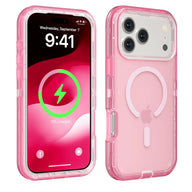 3-in-1 Transparent Phone case for iPhone 17 Pro Max 17 Air 16 15 14 13 Pro Max,Compatible with MagSafe, Durable Dual Layer Transparent Magnetic Phone Cases, Heavy Duty Shockproof and Anti-Drop Protective Cover - Color Red (variant image)